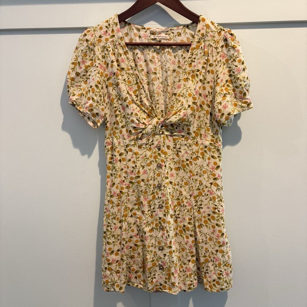 Urban Outfitters M Bloom Dainty Smocked‎ Minidress Sundress Feminine Low Cut - Picture 2 of 16